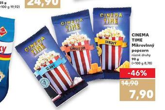 Kaufland Cinema time mikrovlnný popcorn nabídka