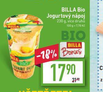 Billa Billa bio jogurtový nápoj nabídka
