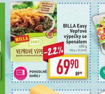 Billa Billa easy vepřové výpečky se špenátem nabídka
