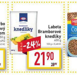 Billa Labeta bramborové knedlíky nabídka