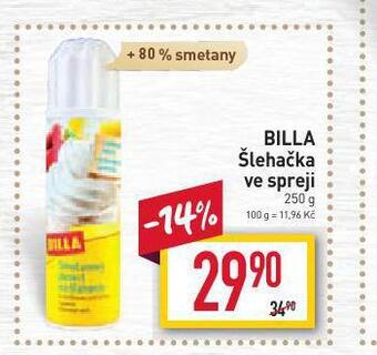 Billa Billa šlehačka ve spreji nabídka