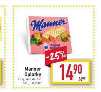 Billa Manner oplatky nabídka