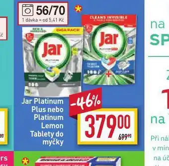 Billa Jar platonum plus, lemon tablety do myčky nabídka