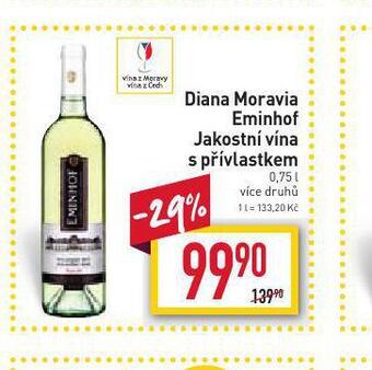 Billa Diana moravia eminhof jakostní vína s přívlastkem nabídka