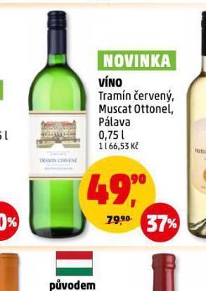 Penny Market Víno tramín červený nabídka