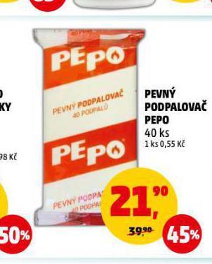 Penny Market Pepo pevný podpalovač nabídka