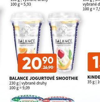 Terno Balance jogurtové smoothie nabídka