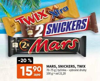 Terno Snickers, mars, twix nabídka