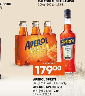 Terno Aperol aperitivo nabídka