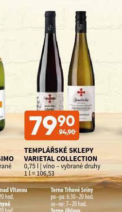 Terno Templářské sklepy varietal collection nabídka