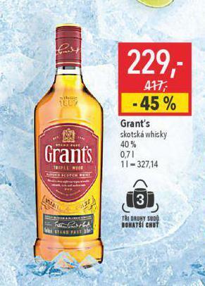 Globus Grant´s skotská whisky nabídka