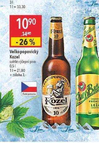 Globus Pivo velkopopovický kozel 10 nabídka