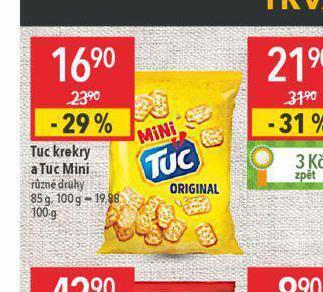 Globus Tuc krekry a tuc mini nabídka