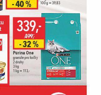 Globus Purina one granule pro kočky nabídka