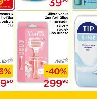 Gillette venus comfort glide 4 náhradní hlavice + strojek spa breeze