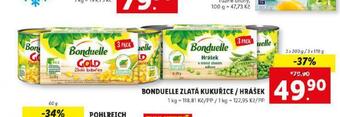 Lidl Bonduelle zlatá kukuřice nabídka