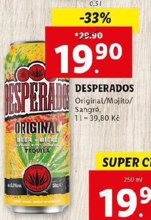Lidl Desperados nabídka