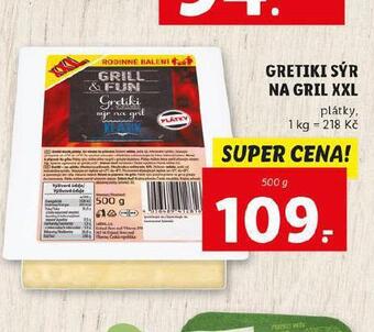 Lidl Gretiki sýr na gril nabídka