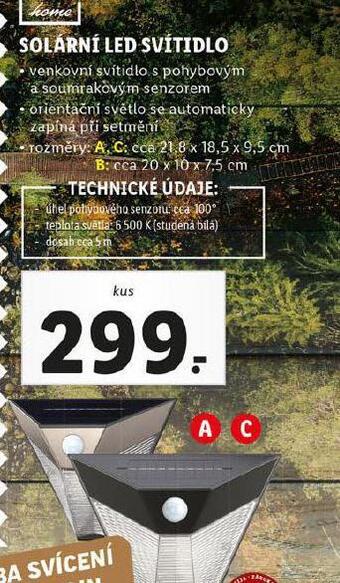 Lidl Solární led svítidlo nabídka