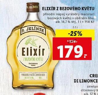 Lidl Elixír z bezového květu nabídka