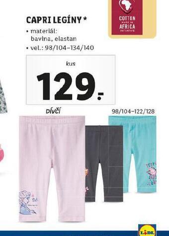 Lidl Capri legíny nabídka
