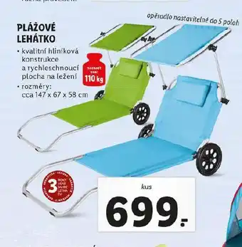 Lidl Plážové lehátko nabídka