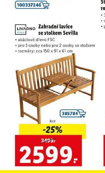 Lidl Zahradní lavice se stolkem nabídka