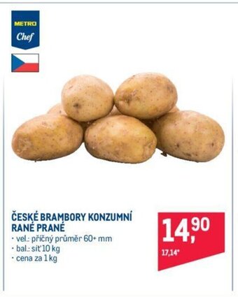 Makro České brambory konzumní rané prané 1 kg nabídka