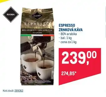 Makro Esspresso zrnková káva 1 kg nabídka