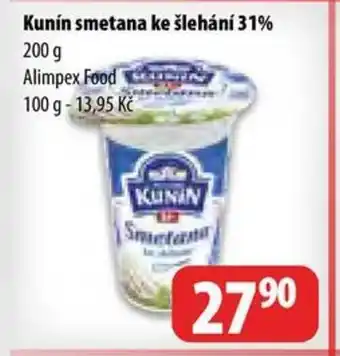 Partner Maloobchodní síť Kunín Smetana ke šlehání 31% 200g nabídka