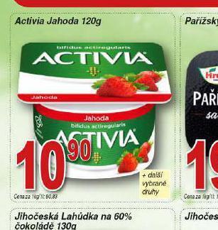 Lidl Activia jahoda nabídka