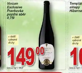 Vinium exclusive frankovka pozdní sběr