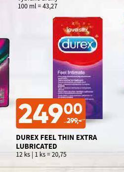Terno Durex feel thin extra lubricated nabídka