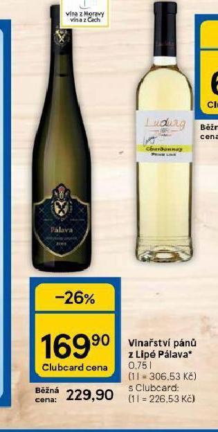 Tesco Vinařství pánů z lipé pálava nabídka