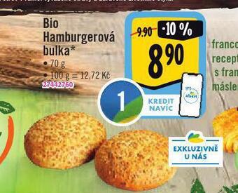 Jip Bio hamburgerová bulka nabídka