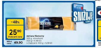 Tesco Adriana těstoviny nabídka