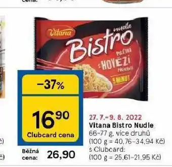 Tesco Vitana bistro nudle nabídka