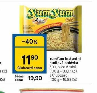 Tesco Yum yum instantní nudlová polévka nabídka