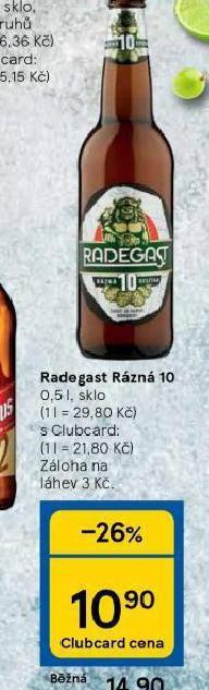 Tesco Pivo radegast rázná 10 nabídka