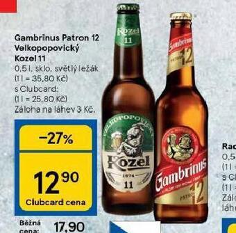 Tesco Pivo velkopopovický kozel 11 nabídka