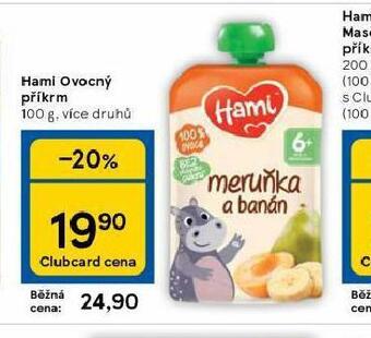Tesco Hami ovocný příkrm nabídka