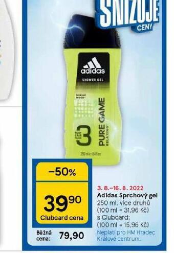 Tesco Adidas sprchový gel nabídka