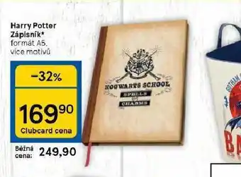 Tesco Harry potter zápisník nabídka