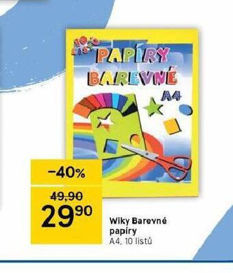 Tesco Wiky barevné papíry nabídka