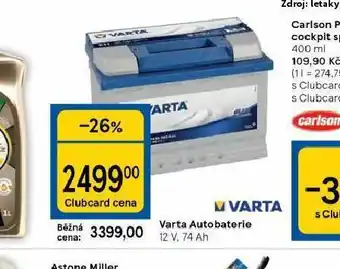 Tesco Varta autobaterie 74 ah nabídka