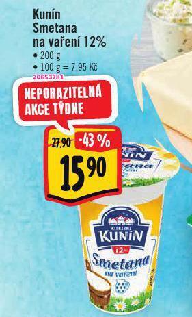 Albert Kunín smetana na vaření nabídka