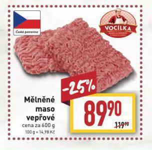 Billa Mělněné maso vepřové nabídka