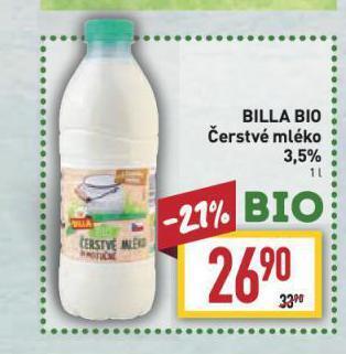 Billa Bio čerstvé mléko nabídka