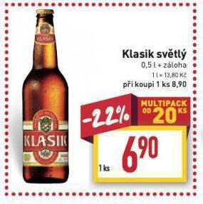 Billa Pivo klasik nabídka