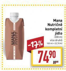 Billa Mana nutričně kompletní jídlo nabídka